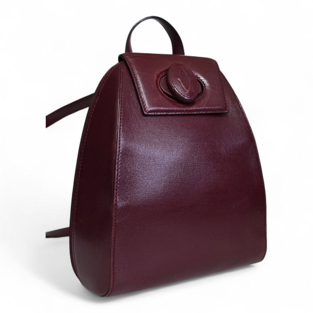 Cartier Elegant Burgundy Leather Backpack